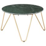 vidaXL Table basse Vert 65x65x42 cm Pierre véritable et texture marbre