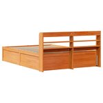 vidaXL Cadre de lit avec tête de lit cire marron 120x190cm bois de pin