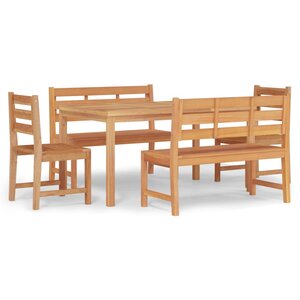 vidaXL Ensemble à manger de jardin 5Pièces Bois de teck massif