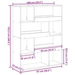 vidaXL Bibliothèque chêne fumé 100x33x125 5 cm bois d'ingénierie