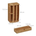 Distributeur de bureau 4 compartiments 1 tiroir porte-crayons bloc-notes organiseur fournitures bambou 13_0000929