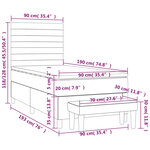 vidaXL Sommier à lattes de lit et matelas Gris clair 90x190 cm Tissu