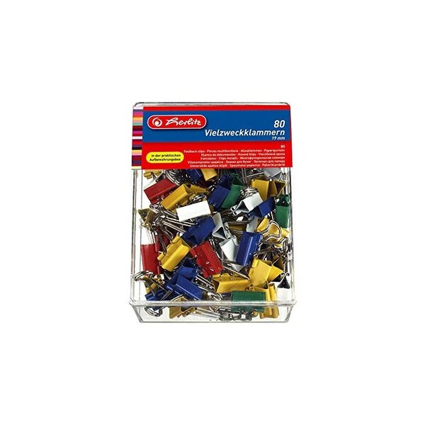 Herlitz Lot de 80 pinces multifonctions 19 mm