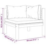 vidaXL Salon de jardin 6 Pièces avec coussin Bois d'acacia solide