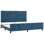 vidaXL Cadre de lit avec tête de lit Bleu foncé 200x200 cm Velours