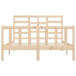 vidaXL Cadre de lit bois massif 150x200 cm très grand