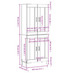 vidaXL Buffet haut Noir 69 5x34x180 cm Bois d'ingénierie