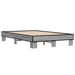 vidaXL Cadre de lit sonoma gris 120x190 cm bois d'ingénierie et métal