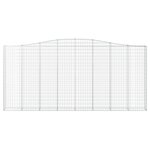 vidaXL Paniers à gabions arqués 4 Pièces 400x30x180/200 cm Fer galvanisé