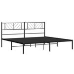 vidaXL Cadre de lit métal avec tête de lit noir 183x213 cm