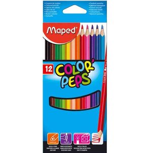 Etui de 12 crayons couleur COLOR'PEP triangulaire Assortis MAPED