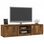 vidaXL Meuble TV Chêne fumé 140x40x35 5 cm Bois d'ingénierie