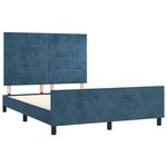 vidaXL Cadre de lit avec tête de lit Bleu foncé 140x190 cm Velours