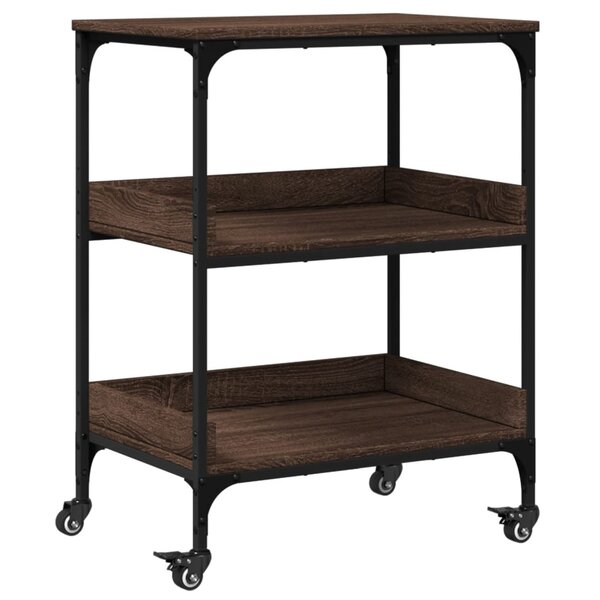vidaXL Chariot de cuisine chêne marron 60x41x80 5 cm bois d'ingénierie