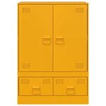 vidaXL Buffet jaune moutarde 67x39x95 cm acier