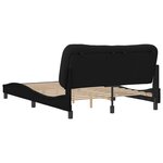 vidaXL Cadre de lit avec tête de lit Noir 120x200 cm Tissu