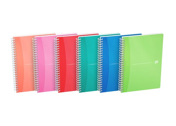 OXFORD Cahier COLOR spiralé 180 pages 5x5 14,8x21. Couverture polypropylène