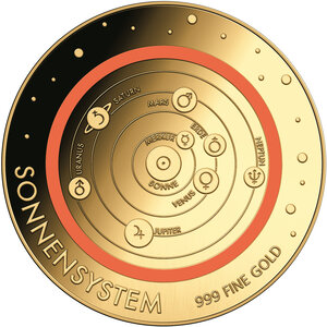 Monnaie SOLAR SYSTEM Planet Earth and Climate Zones 1/500 Oz Or 3000 Francs Chad 2020