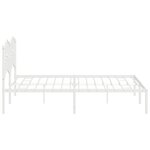 vidaXL Cadre de lit métal avec tête de lit blanc 180x200 cm