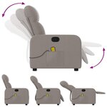 vidaXL Fauteuil de massage inclinable Taupe Tissu
