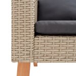 vidaXL Salon de jardin 4 Pièces avec coussins Résine tressée Beige