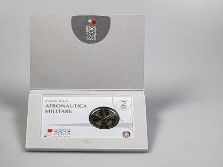 Pièce de monnaie 2 euro commémorative Italie 2023 BU – Aéronautique militaire (force aérienne italienne)