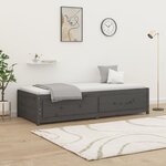 vidaXL Lit de jour sans matelas gris 90x200 cm bois de pin massif