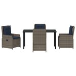 vidaXL Ensemble de Dîner de Jardin 5 Pièces Gris Poly Rattan