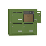 Bloc collectif leabox.com  2x2  grade 3  simple face  intérieur  mural  Vert mai RAL 6017 finition brillante