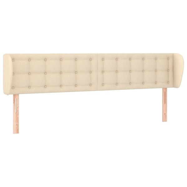 vidaXL Tête de lit avec oreilles Crème 183x23x78/88 cm Tissu