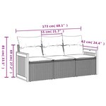 vidaXL Salon de jardin avec coussins 3 Pièces beige résine tressée
