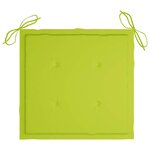 vidaXL Chaises Batavia lot de 2 coussins vert vif Bois de teck massif