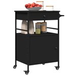 vidaXL Chariot de cuisine noir 56x43x89 5 cm bois d'ingénierie