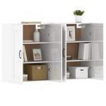 vidaXL Armoires murales 2 Pièces blanc brillant bois d'ingénierie