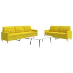 vidaXL Ensemble de canapés 2 Pièces jaune clair tissu