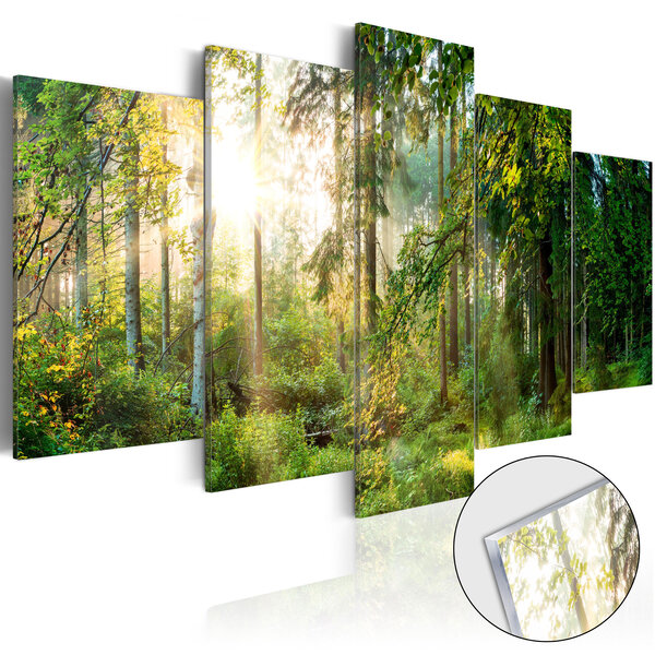 Tableau sur verre acrylique - green sanctuary [glass] l x h en cm 100x50