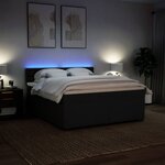 vidaXL Sommier à lattes de lit avec matelas Noir 180x200 cm Tissu