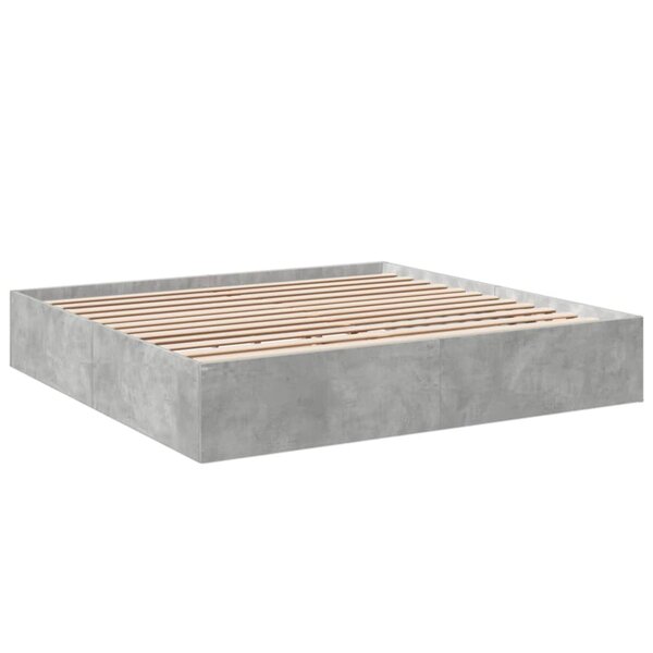 vidaXL Cadre de lit gris béton 180x200 cm bois d'ingénierie