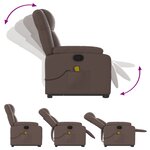 vidaXL Fauteuil inclinable de massage Marron Similicuir