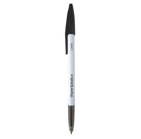 Paper Mate 045 - Boite de 50 Stylos bille avec capuchon - Noir - Pointe 1.0mm