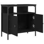vidaXL Armoire lavabo de salle de bain noir 60x30x60 cm