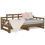 vidaXL Lit coulissant Marron miel Bois de pin solide 2x(90x190) cm