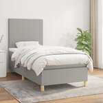 vidaXL Sommier à lattes de lit avec matelas Gris clair 80x200 cm Tissu