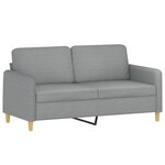 vidaXL Ensemble de canapés 2 Pièces avec coussins Gris clair Tissu