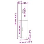 vidaXL Buffet haut Chêne fumé 34 5x34x180 cm Bois d'ingénierie