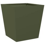vidaXL Jardinières 2 Pièces vert olive 40x40x40 cm acier