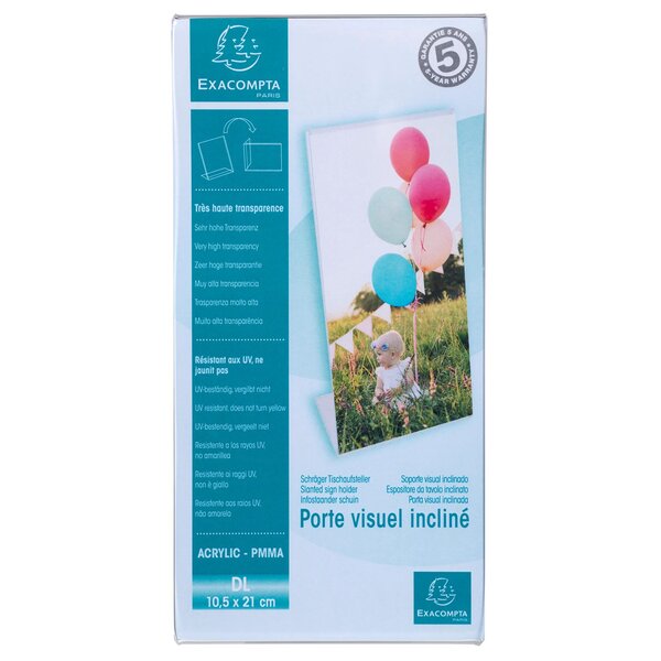 Porte-visuel Incliné Vertical Dl - Cristal - X 30 - Exacompta