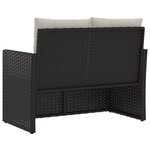 vidaXL Banc de jardin avec coussins Noir 105 cm Résine tressée