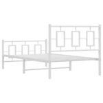 vidaXL Cadre de lit métal avec tête de lit/pied de lit blanc 100x200cm