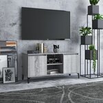 vidaXL Meuble TV avec pieds en métal Sonoma gris 103 5x35x50 cm